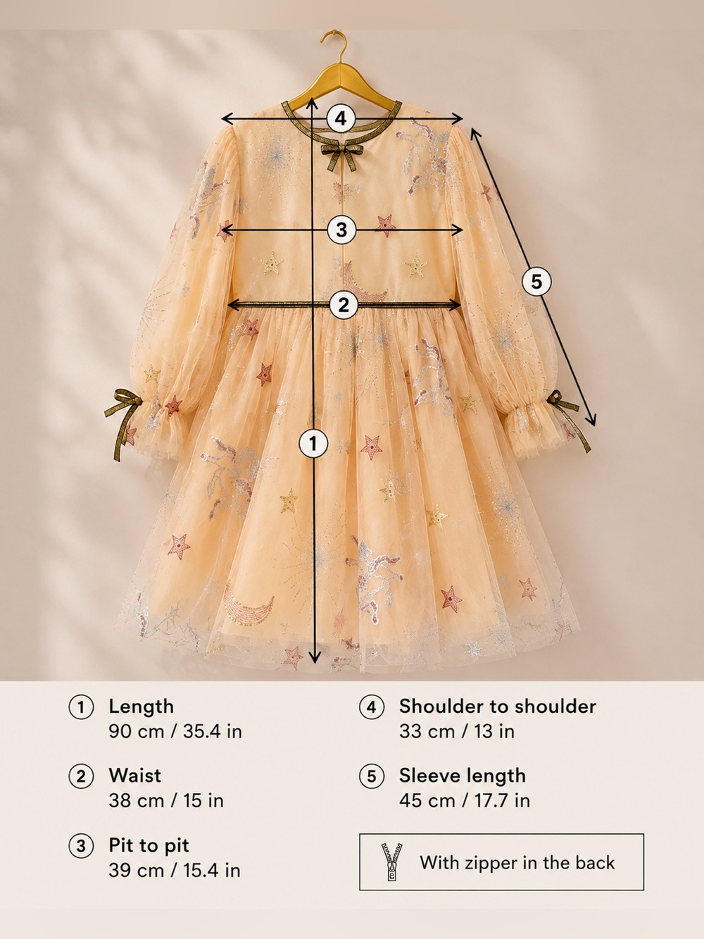 Lola + The Boys Golden Star Tulle Sequin Unicorn Party Dress, Size 12 - Picture 5 of 13
